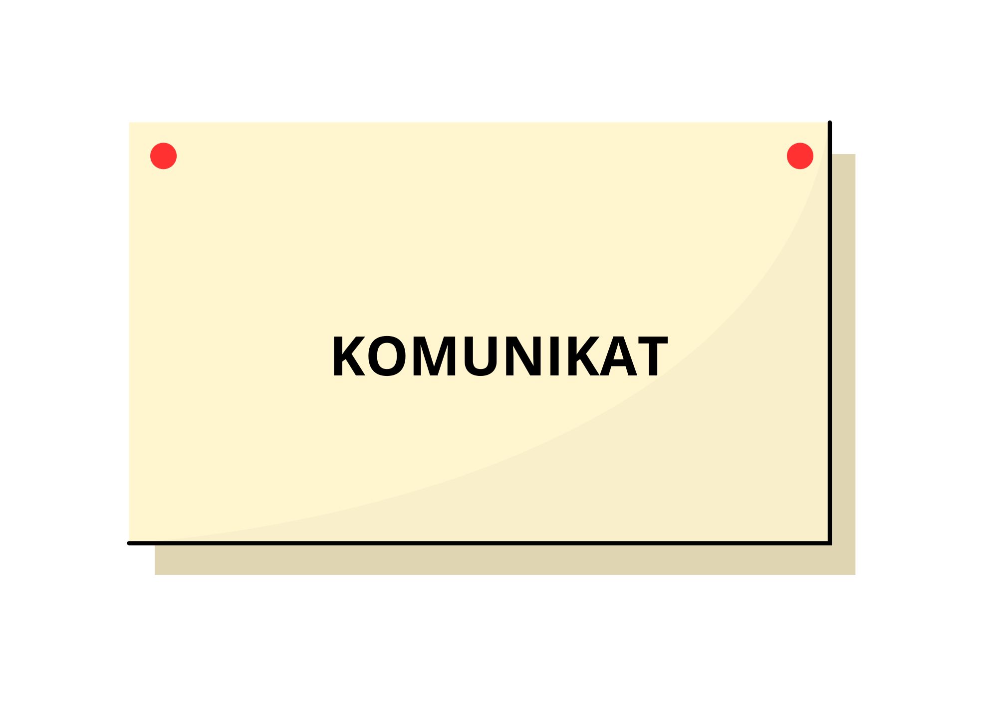 Obraz z napisem KOMUNIKAT